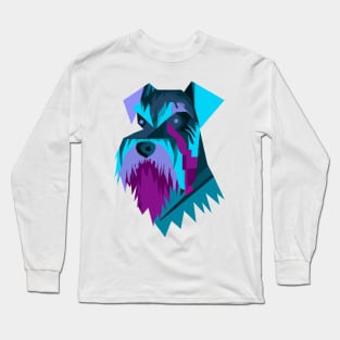 Synthwave Schnauzer Snoot Long Sleeve T-Shirt